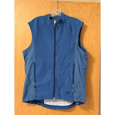 Helly Hansen Blue Softshell Full Zip Vest Womens L Fleece Lined Outdoor Hiking