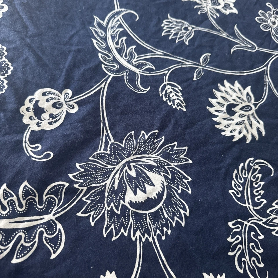 Funda nórdica IKEA azul marino y blanco floral tamaño queen algodón ☼nueva Foto 2 de 4