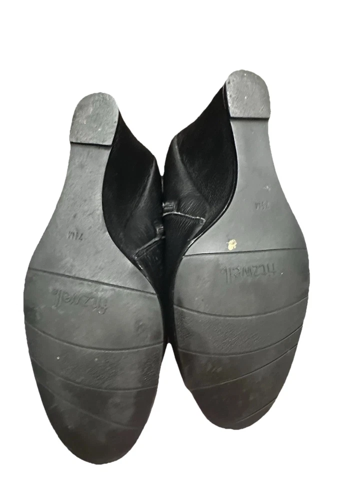 Botas de cuña FITZWELL de cuero granulado negras talla 7,5 Foto 2 de 4