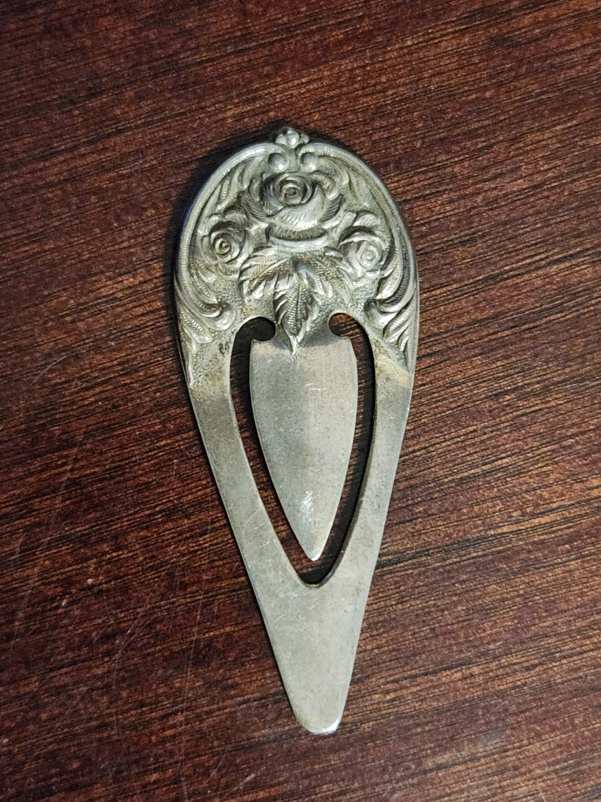 Vintage Signed Kirk & Son Floral Rose Repousse Sterling Bookmark Old Estate