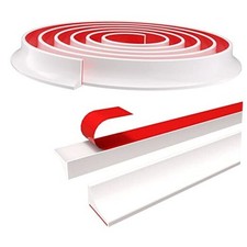 New Collapsible Shower Threshold Water Dam, Self Adhesive Silicone White 39Inch