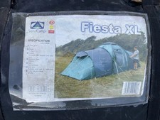SunnCamp Fiesta XL 8 Person Dome Tent Green/Grey with waterproof carry case