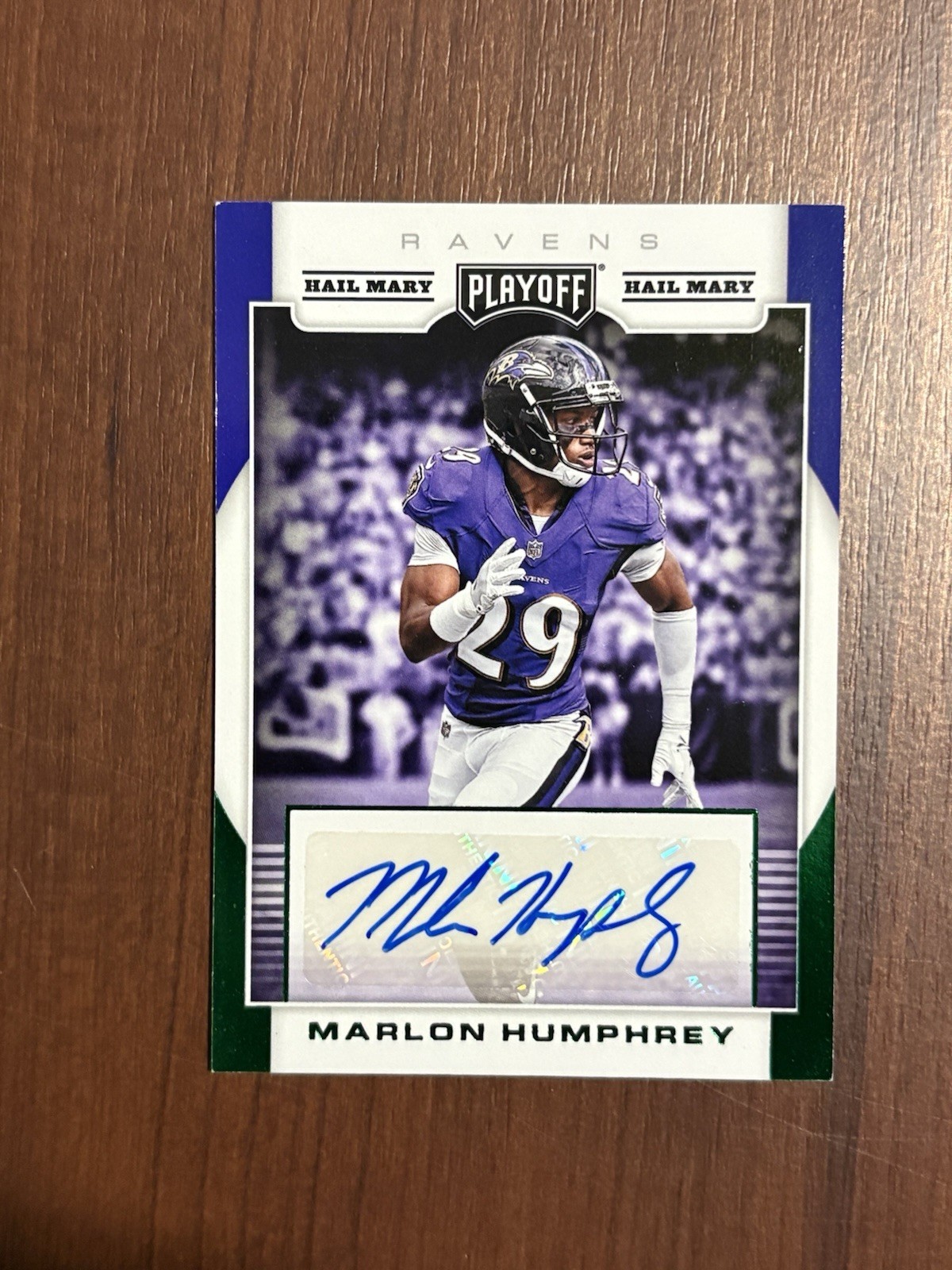 Marlon Humphrey Panini Playoff Rookie Signature #RSMH Hail Mary