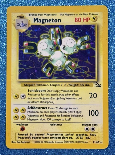 Magneton - RARE Ink Error, Holo, Fossil, №.  11/62 (Pokémon TCG, 1999)