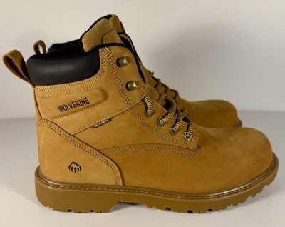 WOLVERINE Floorhand Waterproof Steel Toe EH 6'' Leather Boot Wheat Men 11
