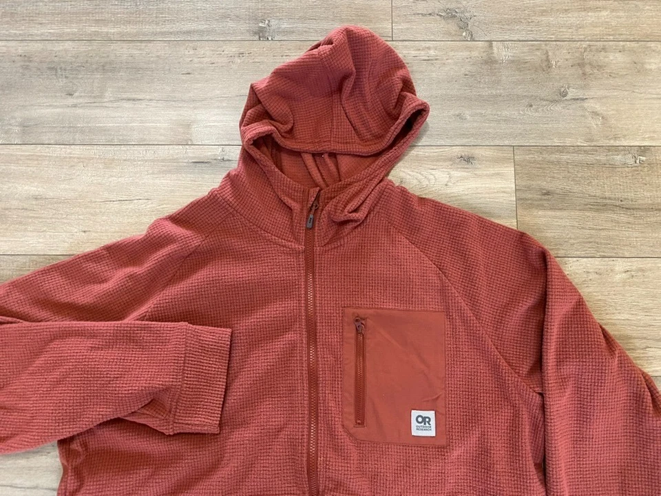 Outdoor Research Trail 混合连帽衫男式 XXL 全拉链网格羊毛夹克 Sienna — 第 2/4 张图片