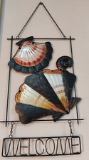 Hanging Metal Sea -Shell Welcome Sign