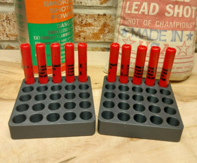 410 Gauge Shot Shell Reloading Tray/Block  25 Shells - 2 Pack - Black