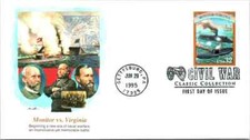 CIVIL WAR IRONCLADS MONITOR & THE VIRGINIA 1995 FLEETWOOD CACHET FDC VF UNADD