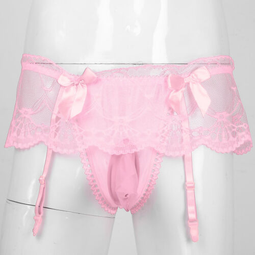 Herren Sissy String Slip Spitze Transparent Höschen für Crossdresser Transgender - Bild 35 von 133