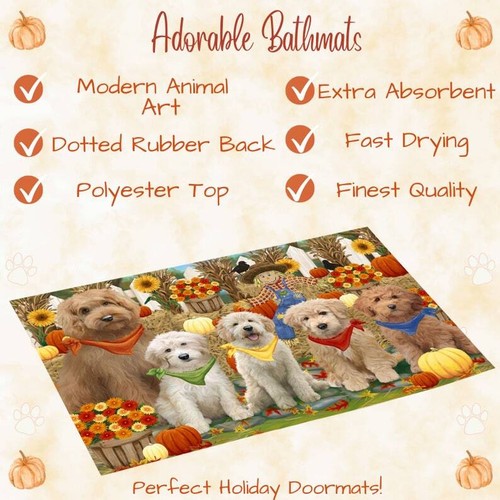 Goldendoodle Dog Bath Mat Anti-Slip Pet Personalized Bathroom Rug Mat Gift NWT - Picture 5 of 46