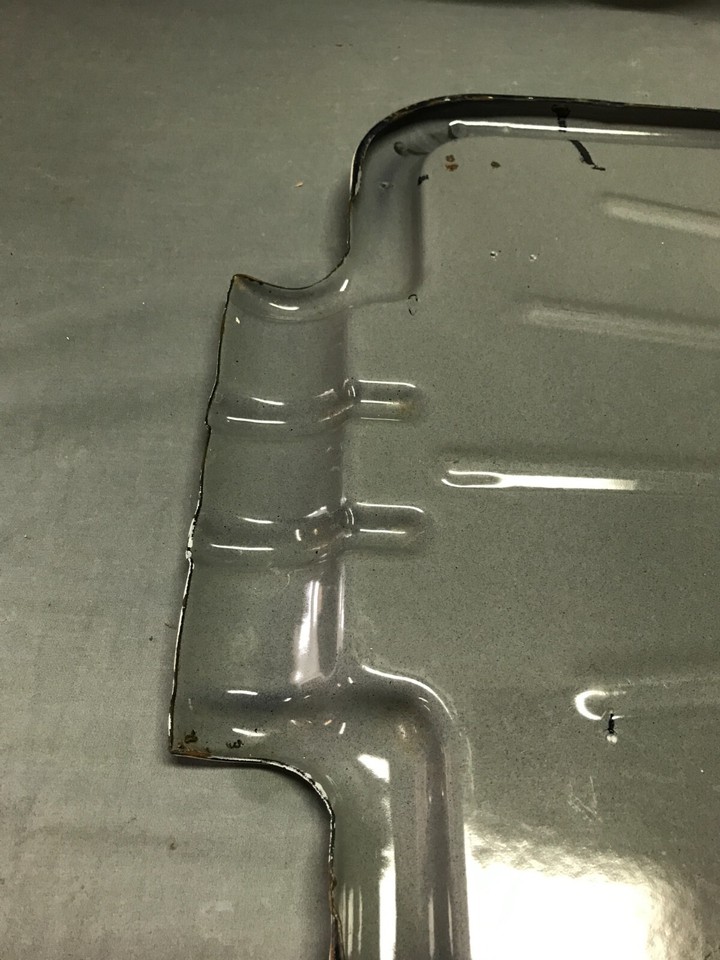 VTG Mid Century 19x26 White Porcelain Metal Kitchen Sink Drainboard Old