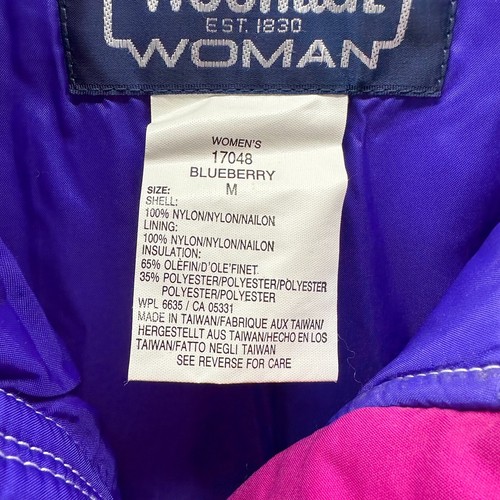 Vintage Woolrich Jacket Womens Medium White Purple Pink Ski Coat Lined Ladies - Picture 5 of 11