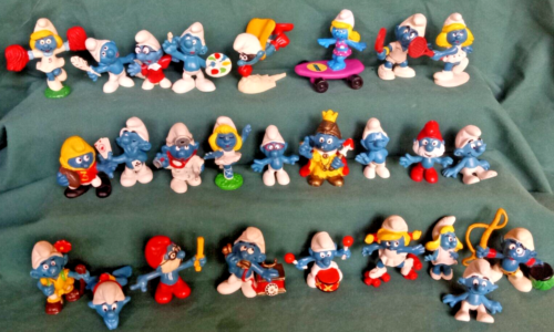 OPC Lot of 26 Vintage Smurf Figures Vintage 2"  Smurfette, Papa Smurf, Sports... - Photo 1 sur 14