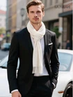 Men's Scarf Summer Cashmere 180x75cm Thin White Scarf Stylish Wrap Classic