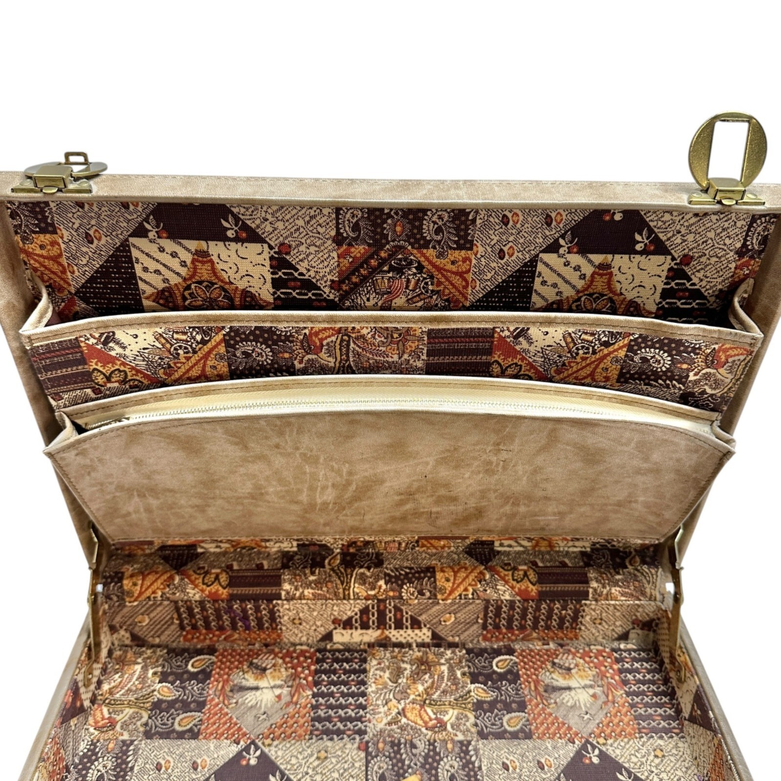 Vintage Patchwork Tapestry Briefcase With Handle … - image 5