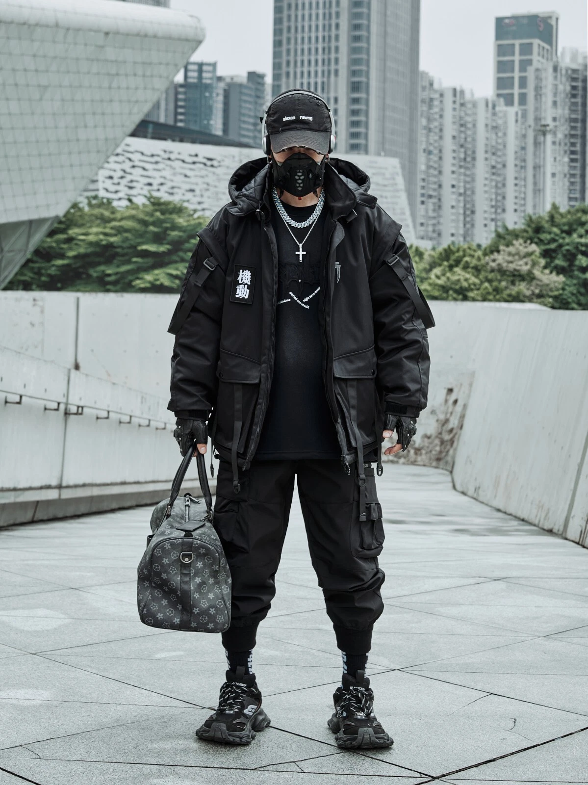 Niepce Japanese Streetwear Winter Parka Jacket with Strap Casual Techwear Coat image 15
