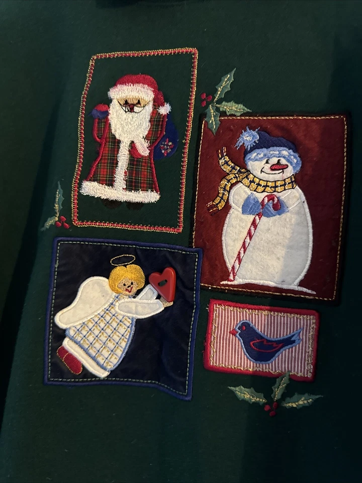 Sudadera de Colección Granny Cottage Core 2XL Cuello País Navidad Bordado Foto 2 de 4