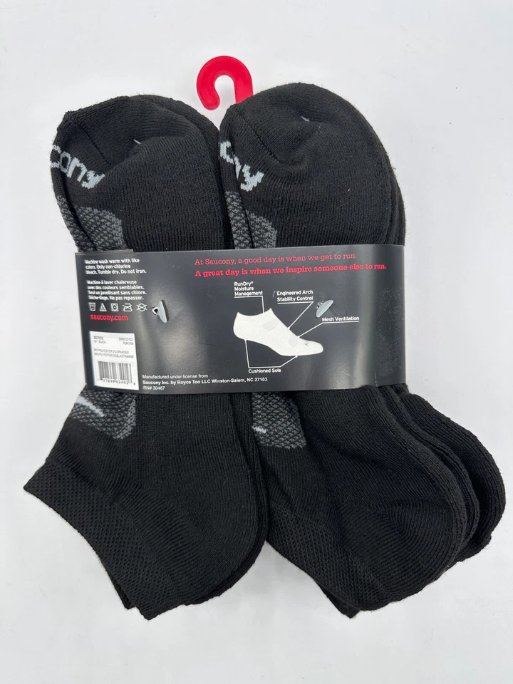 PACK DE 10 PARES DE CALCETINES SUELA ACOLCHADA PARA HOMBRE SAUCONY PERFORMANCE NO SHOW NEGROS GRANDES Foto 2 de 4