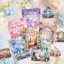 Flowers House Paper Stickers for Bullet Journal Planner Scrapbooking Supplies