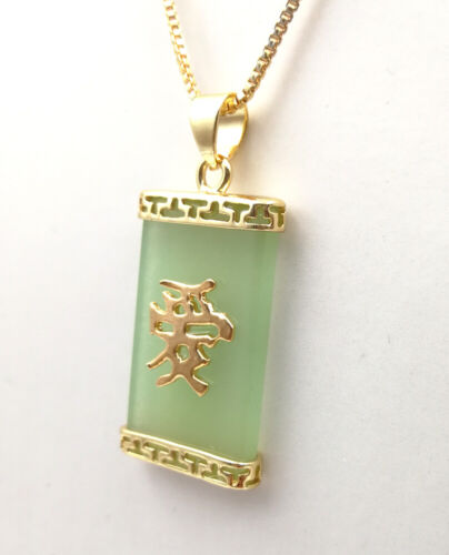 Collar Colgante Rectangular Multicolor Genuino Palabra de Amor de Jade 18 KGP - Imagen 22 de 37