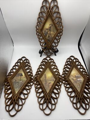 Burwood Diamond Shaped Wall Hanging Set Well Pump Mailbox Mid Century Homco 1350