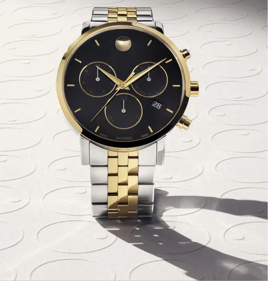 Movado Museum Classic Gold Tone Stainless Steel Black Dial Quartz Watch 0607777 - Image 4 of 4