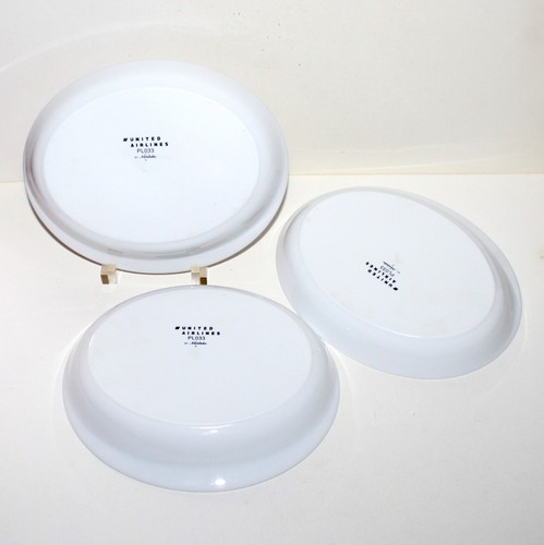 United Airlines Noritake Dish lot 3 PL033 1st Class ceramic modern white oval - Picture 7 of 9