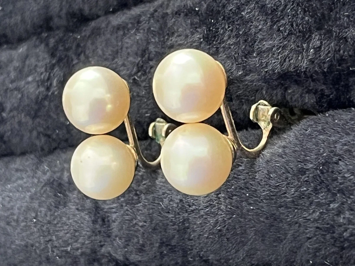 Vintage majorica pearl earrings deals