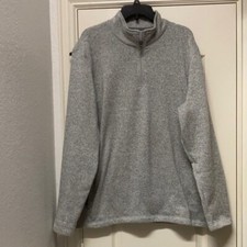 Croft  Barrow Mens 1/4 Zip Sweater XL Gray EUC
