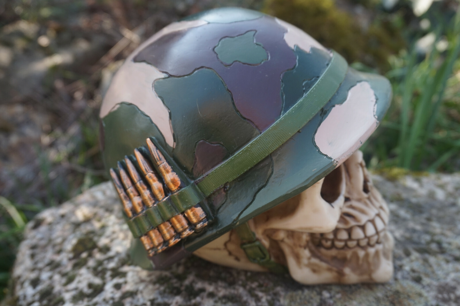 Figurine Crâne Tête de Mort Casque M1 US USA WW2 Modèle HF1689