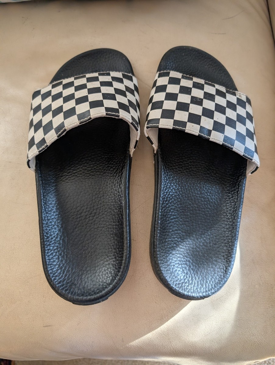 Men's Checkerboard Vans size 8 Slip On slides sandles View 2