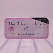 No Mo-Unibrow Facial Hair Removal/Brow Wax Strips  w/ Tweezers 24 strips SEALED