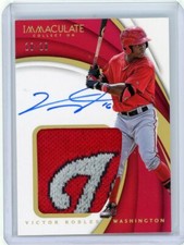 2018 Panini Immaculate Gold Rookie Patch Auto #RPP-VR Victor Robles #10/10