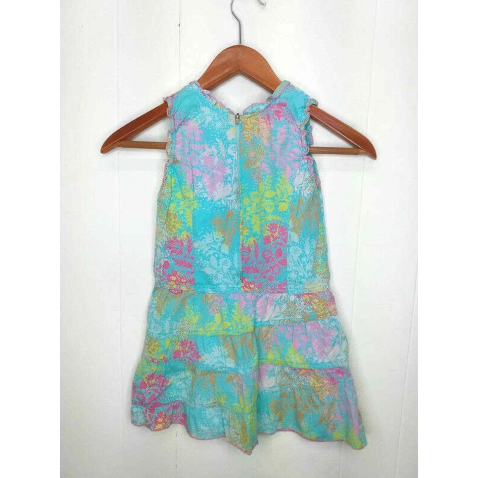 Vestido sin mangas floral azul Cakewalk para niños talla 5 Foto 2 de 3