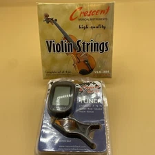 Crescent Violin strings and clip on tuner - NEW - chromatic  Instrument
