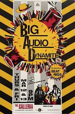 Big Audio Dynamite Concert Poster San Francisco 1987 BGP-8