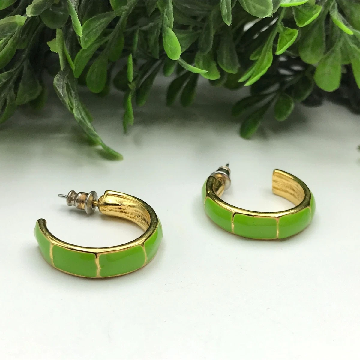 Green 2024 earrings hoops