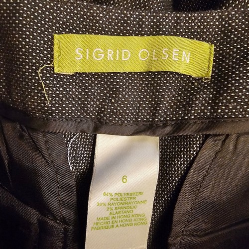 Sigrid Olsen Dress Pants Size 6 Women's Modernist Gray Tweed Straight Leg - Picture 4 of 4