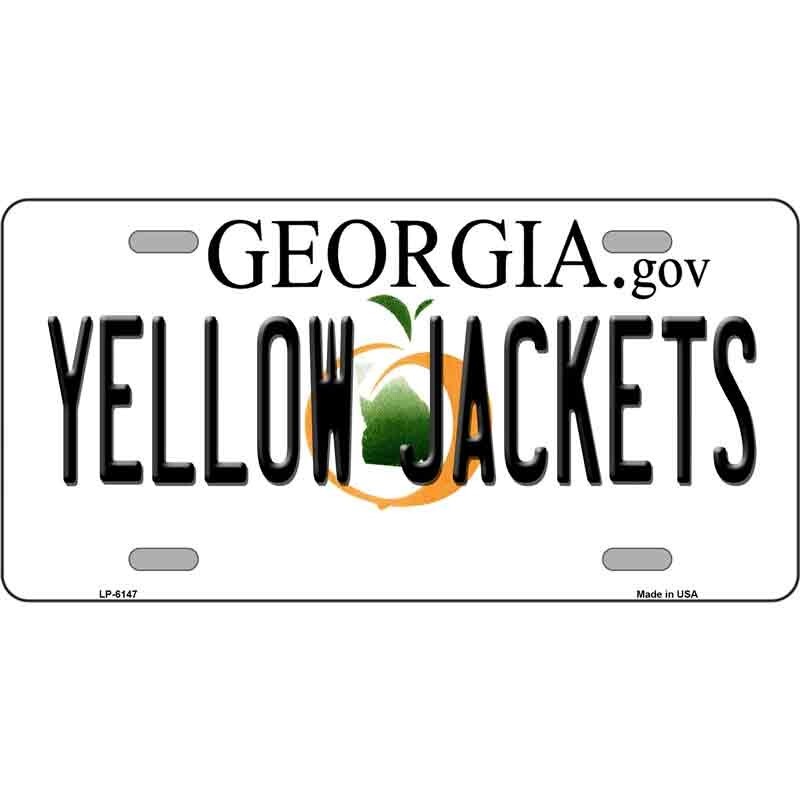 Yellow Jackets Georgia License Plate Metal Sign Plaque Art Car Truck Wall Home