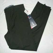 Men’s Chaps Performance Series Brown Slim-Fit Flat-Front Suit Pants 34 X 34