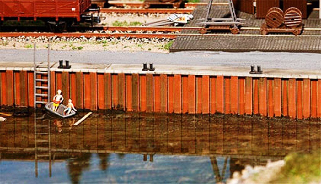 Mur de quai Faller 131012 maquette HO 1:87 finition pierre détaillée