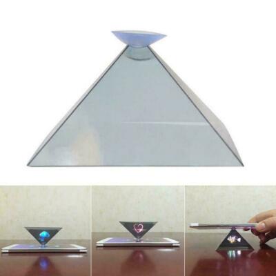 Magical Mini Pyramid Display Hologram 3D Projector Suction With Stand Video G4K5