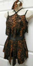 Skirted Shorty Unitard Copper Foiled Camisole Dance Costume over 20 available