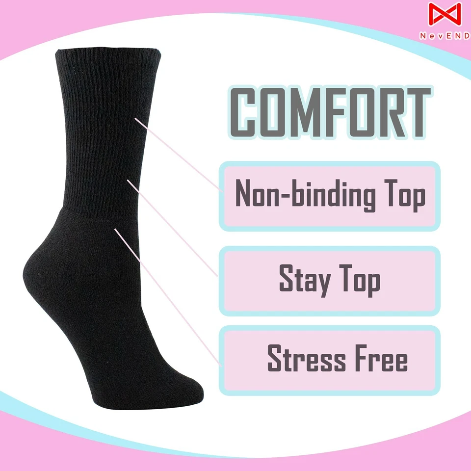 Calcetines para diabéticos de circulación aprobados por médicos sin ataduras para mujer Foto 3 de 4