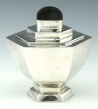 Austro Hungarian 800 Silver ART DECO Tea Caddy Budapest c1920 G2U