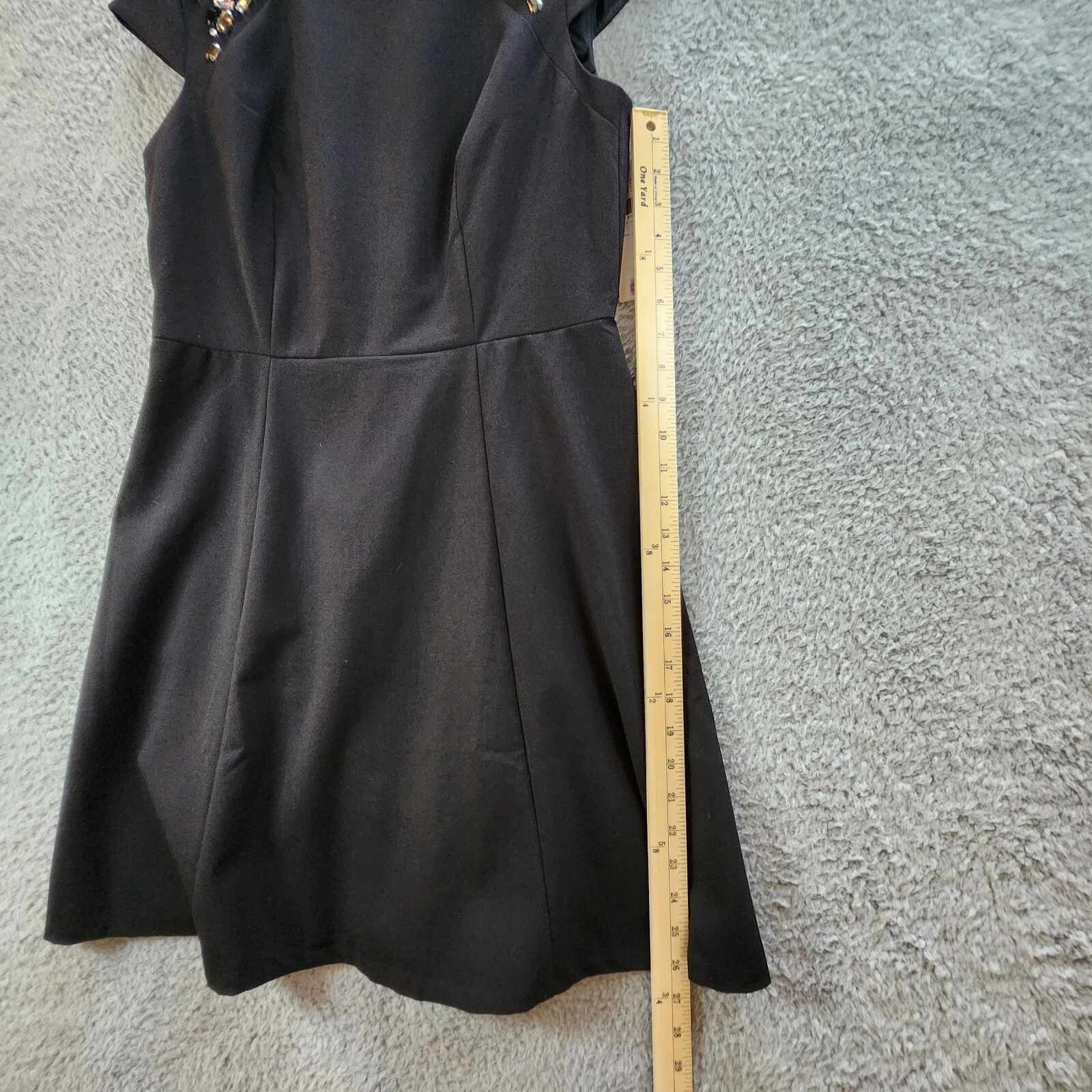 Abito Alyx Fit & Flare 10 Petite Nero Rayon Elasticizzato Cappuccio Manica Classico Schiena Zip