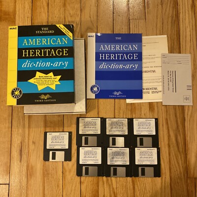 1992 American Heritage Dictionary Third Edition for MAC Macintosh 3.5  Disks