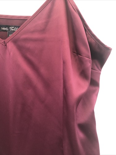 LADIES LINED CALF LENGTH CHEMISE SZE 12 FRM NEXT TALL WINE WTH ADJUSTABLE STRAP - Picture 7 of 11