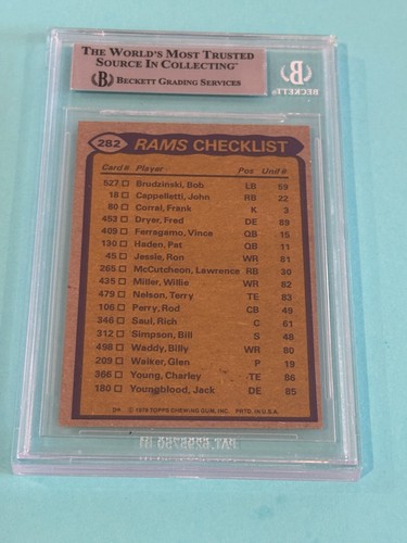 RAMS TEAM LEADERS Signed 1979 TOPPS Card #282 Beckett (BAS) - Complete! - Picture 2 of 2